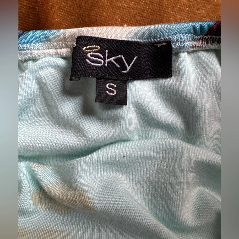 SKY Statement Necklace Swirl Print Strapless Mini Dress - Size Small - Picture 3 of 12